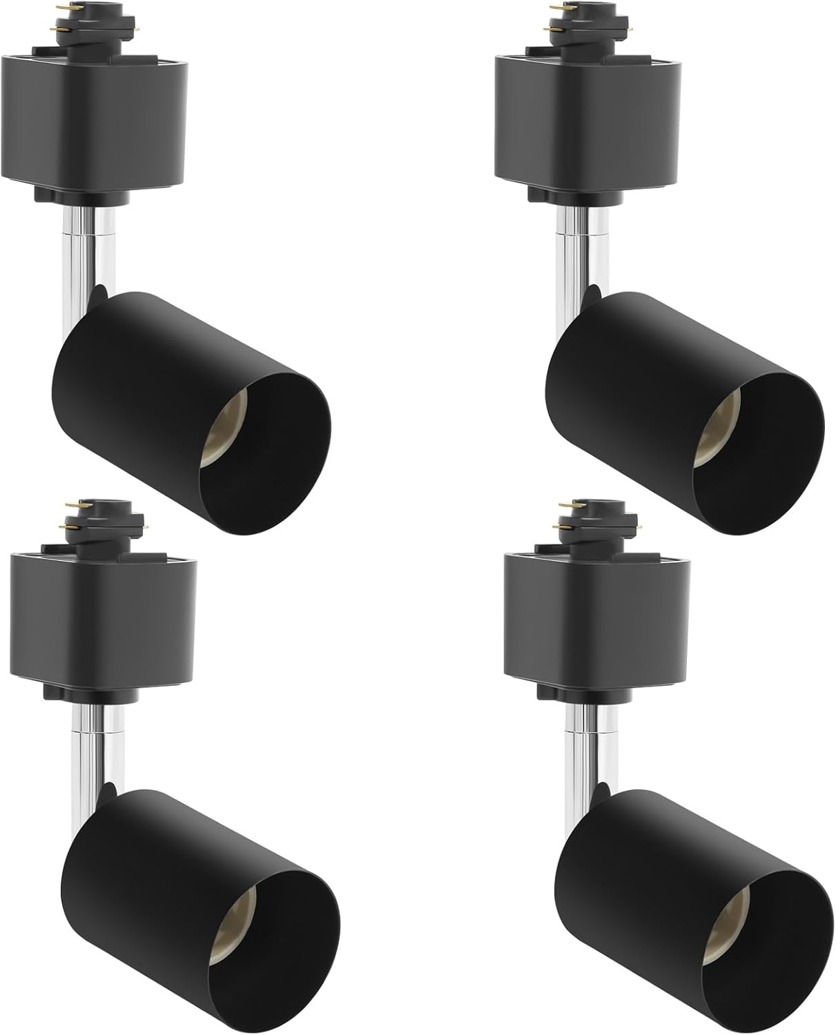 Track Lighting Heads H Type Halo Track Light Fixtures Adjustable Rotatable Compatible H Type 3-Wire Single Circuit Track Systems for PAR20, R20, PAR30, BR30, BR40, PAR38 Light Bulb(Black, E26)