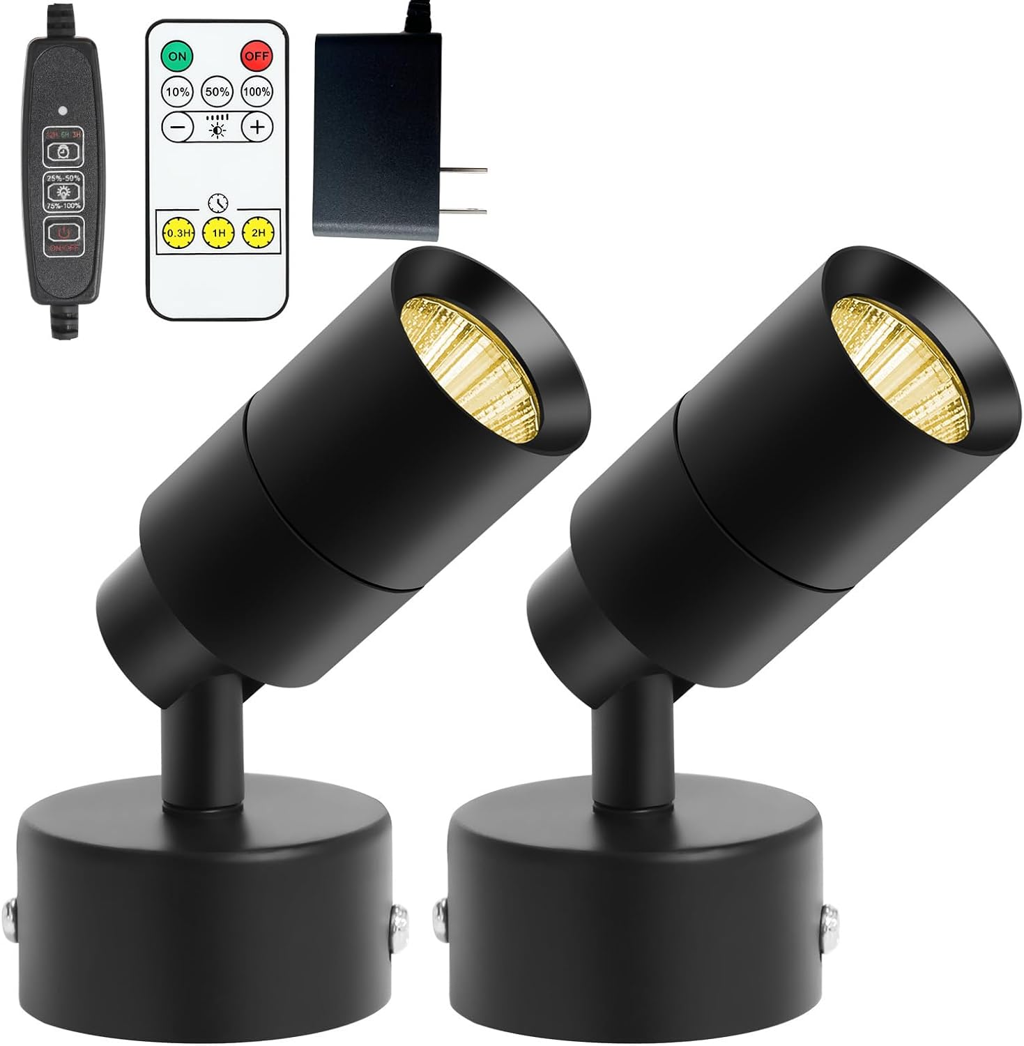 LED Spot Lights Up Lights Indoor Plug in 5W 3000K 13ft Cord Dimming Timing Wireless Controller Uplighting Floor Spotlight Uplights Indoor Accent Light Ambient Lights for Plants Pictures Artwork