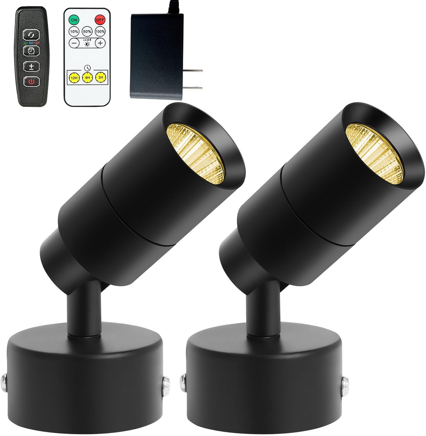 LED Spot Lights Up Lights Indoor Plug in 5W 3000K 13ft Cord Dimming Timing Wireless Controller Uplighting Floor Spotlight Uplights Indoor Accent Light Ambient Lights for Plants Pictures Artwork