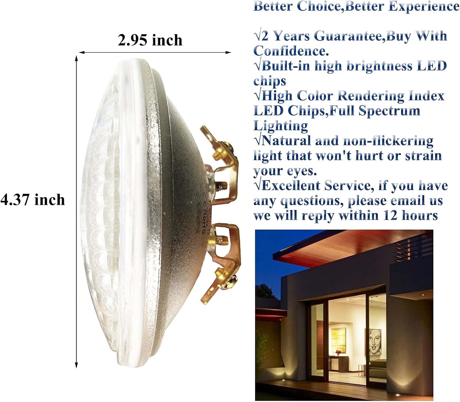 LED PAR36 Bulb 9W 5000K Eq to 60W Halogen 10-30V Waterproof IP68 Flood Landscape Light Bulbs Led Tractor Lights for Landscape Well Light Off-Road Vehicles Tractor RV Vehicles(Daylight White 1 Pack)