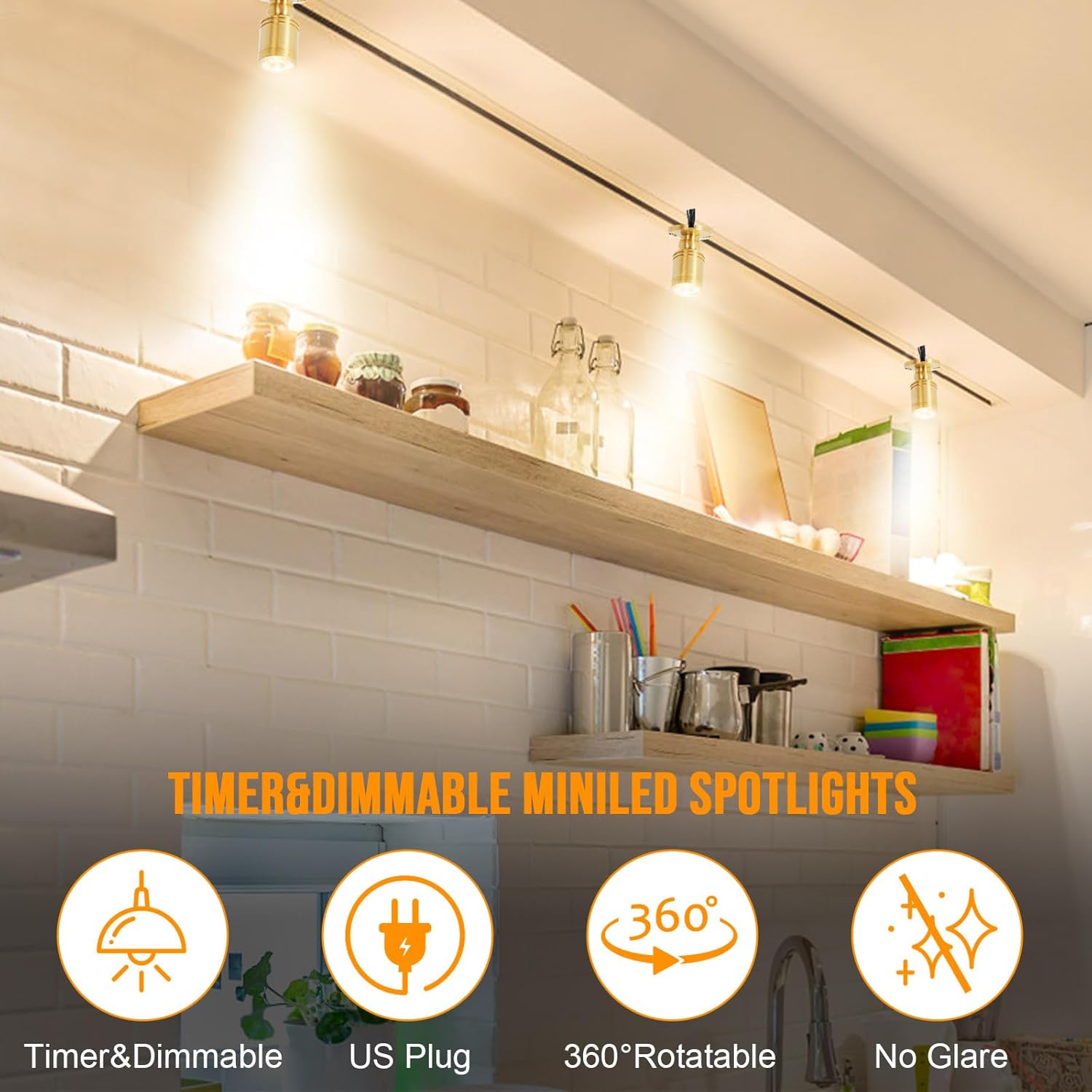 LED Spot Light Indoor Picture Lights Art Lights Accent Lights Little Spotlight for Painting Picture Plants Jewelry Showcase Model Display Shelves Under Cabinet (Soft White, 3-Pack)