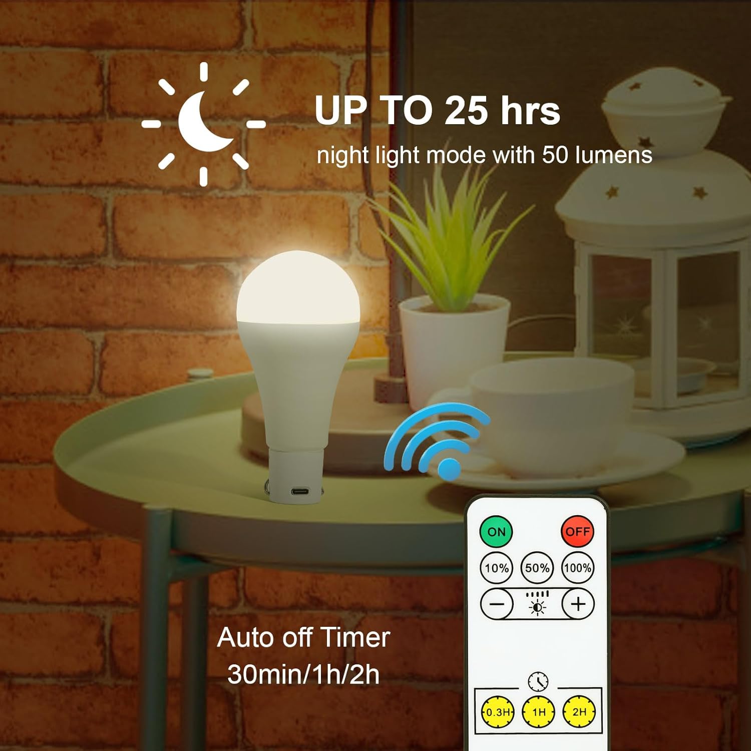 USB Rechargeable Light Bulbs with Remote Dimmable Timing 3000mAh Rechargeable Battery Portable LED Tent Light Bulbs for Home Emergency Camping Tent Hiking Hurricane Outage (Soft White 2 Pack)