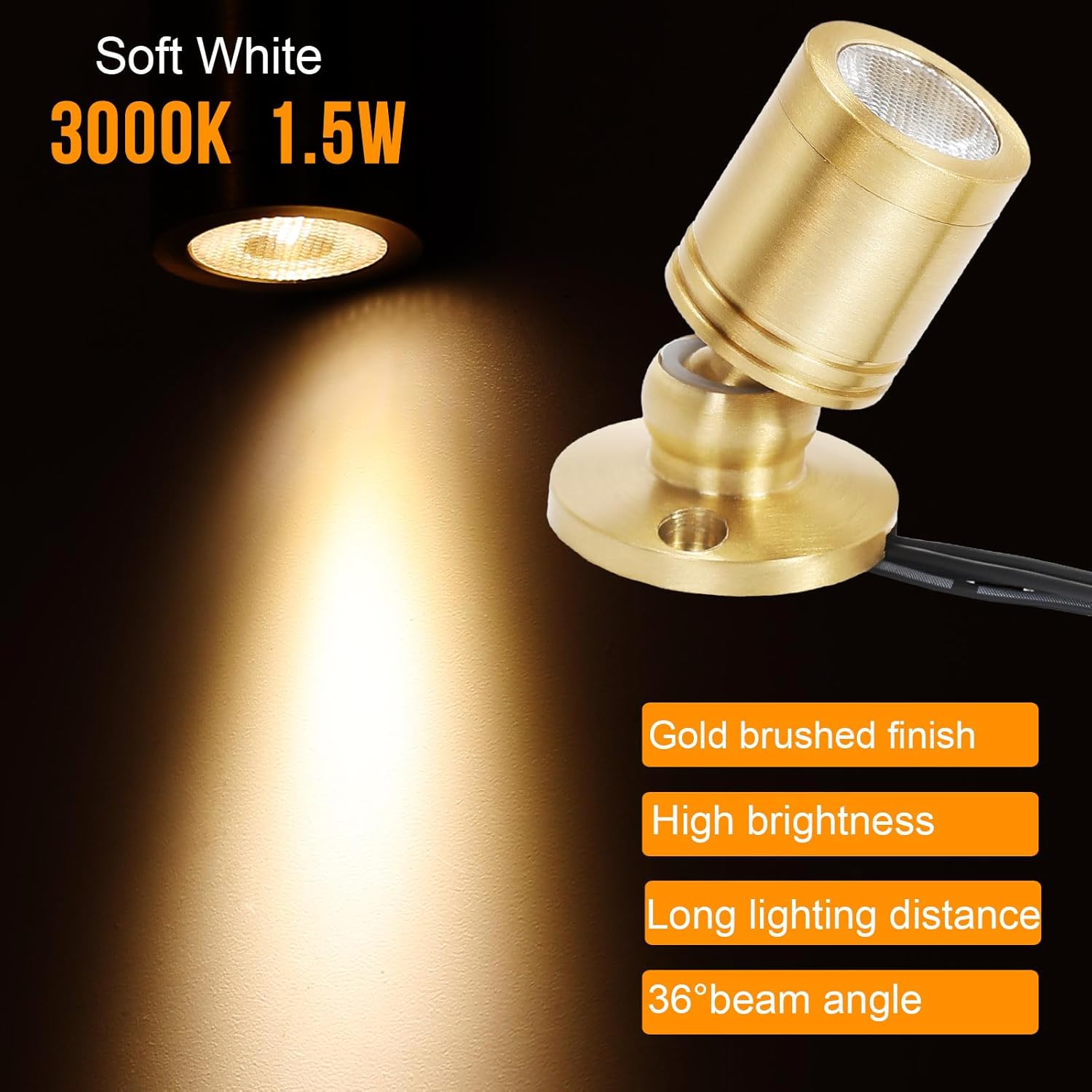 LED Spot Light Indoor Picture Lights Art Lights Accent Lights Little Spotlight for Painting Picture Plants Jewelry Showcase Model Display Shelves Under Cabinet (Soft White, 3-Pack)