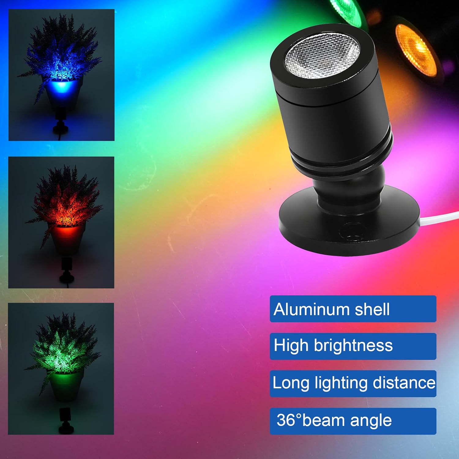 Taysing Color LED Spot Light Indoor Little Mini Spotlight Accent Lights for Display, Paintings, Pictures, Plants, Jewelry, Shelves, Cabinets, Posters, Showcase