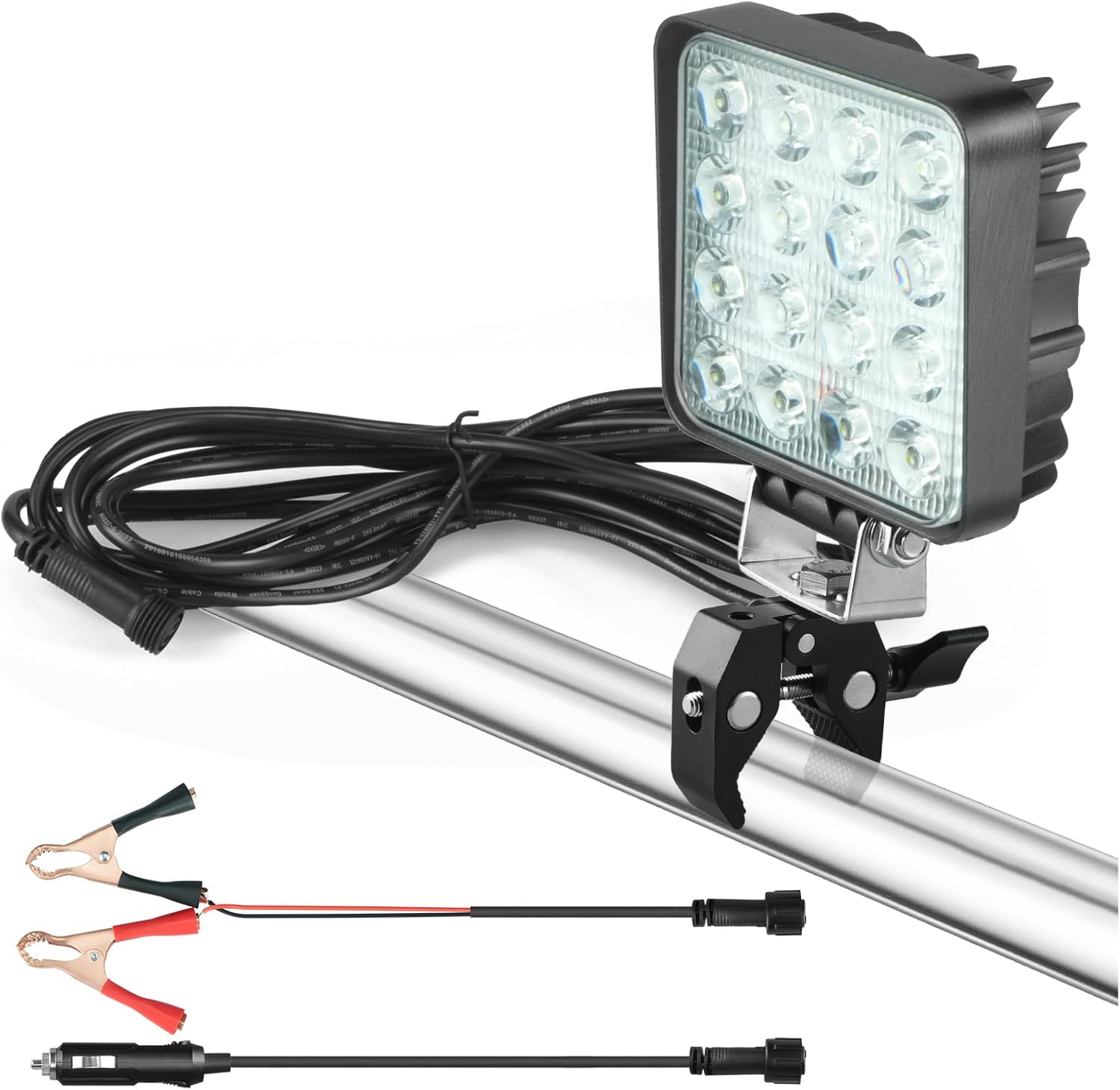 Boat Docking Headlights with Clamp Led Pod Lights 30W 6000K 12V Above Water Flood Marine Led for Kayak Bass Jon Fishing Boat Spreader Light T-top Deck Driving Stern Lights Truck Light