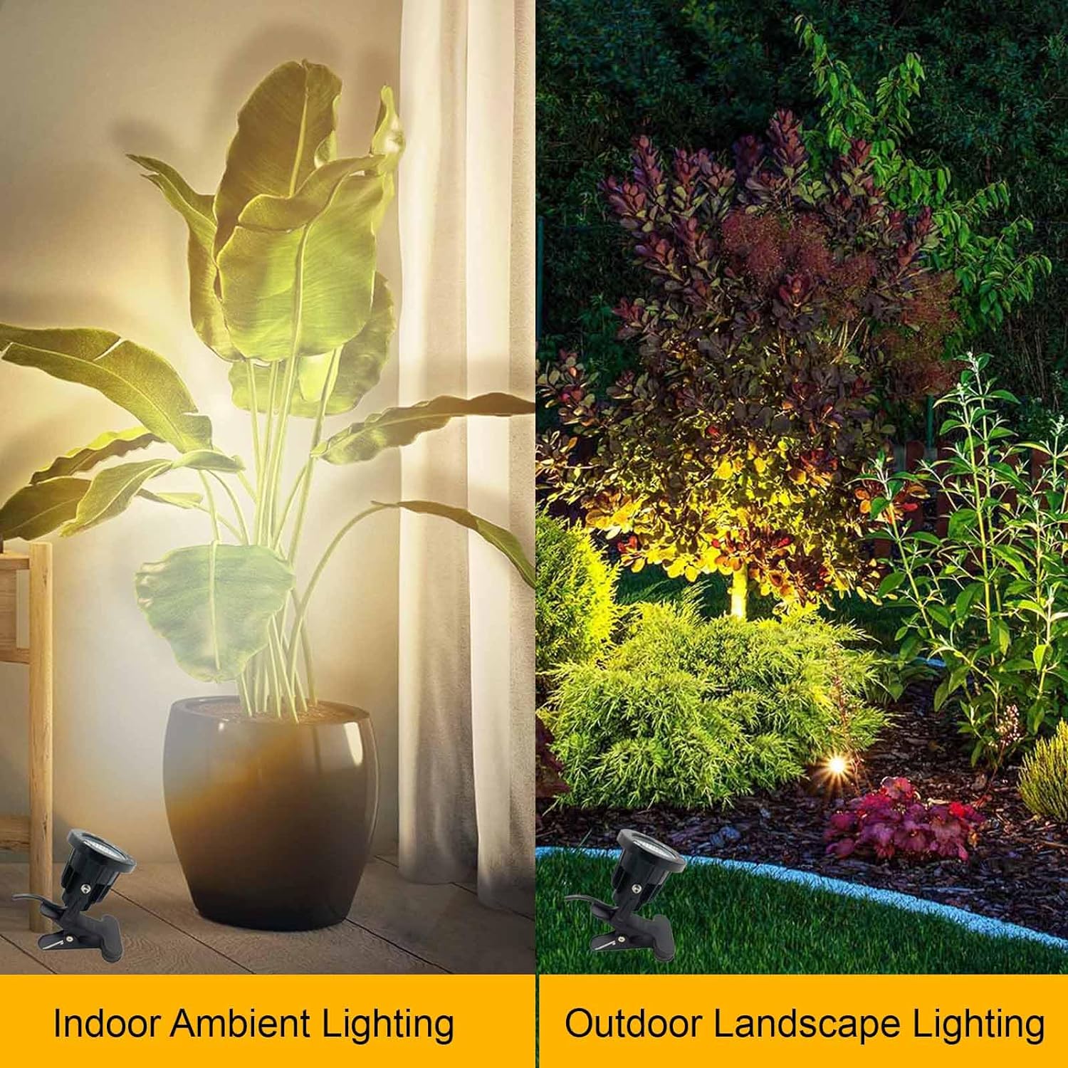 Taysing LED Spot Lights Plug in Outdoor Indoor Light 7W 3000K 6.6ft Power Cord Waterproof Landscape Lights Spotlight with Clip for Plants Yard Garden Accent Lighting Ambient Light 2 Pack