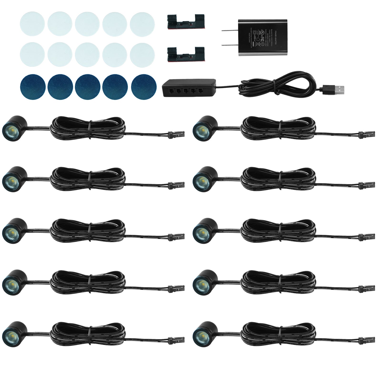 Mini LED Spotlights with USB Hub,Magnetic Base,USB Powered Small Spotlight Display Lights,Accent Lighting for Artwork,Paintings,Jewelry,Display Cases,handicrafts,Models,Toys,Puzzles(Warm White)