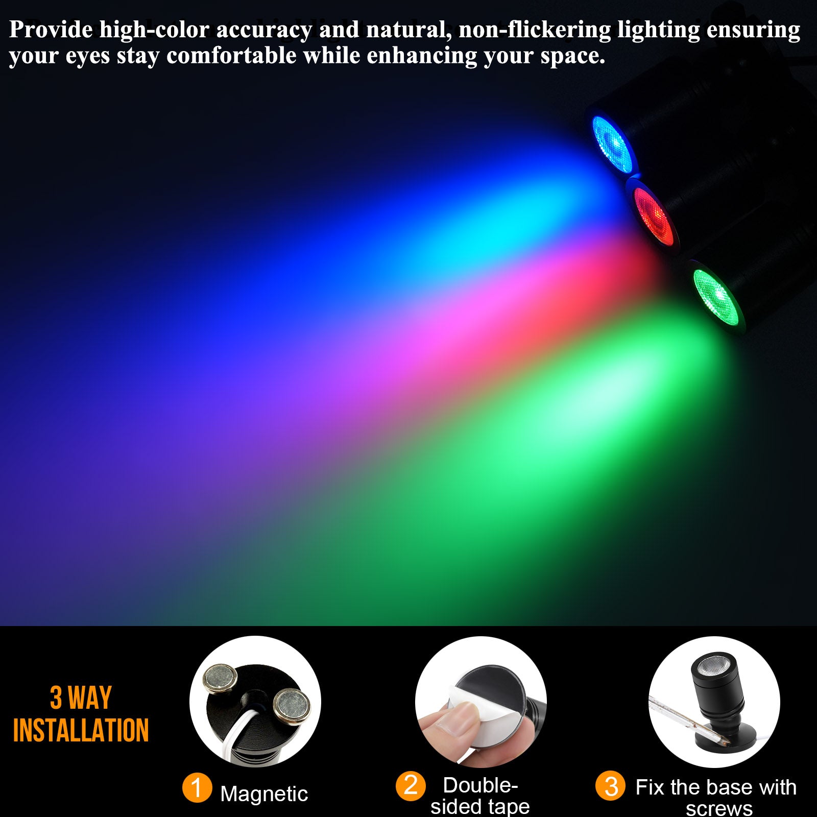 Taysing Color LED Spot Light Indoor Little Mini Spotlight Accent Lights for Display, Paintings, Pictures, Plants, Jewelry, Shelves, Cabinets, Posters, Showcase