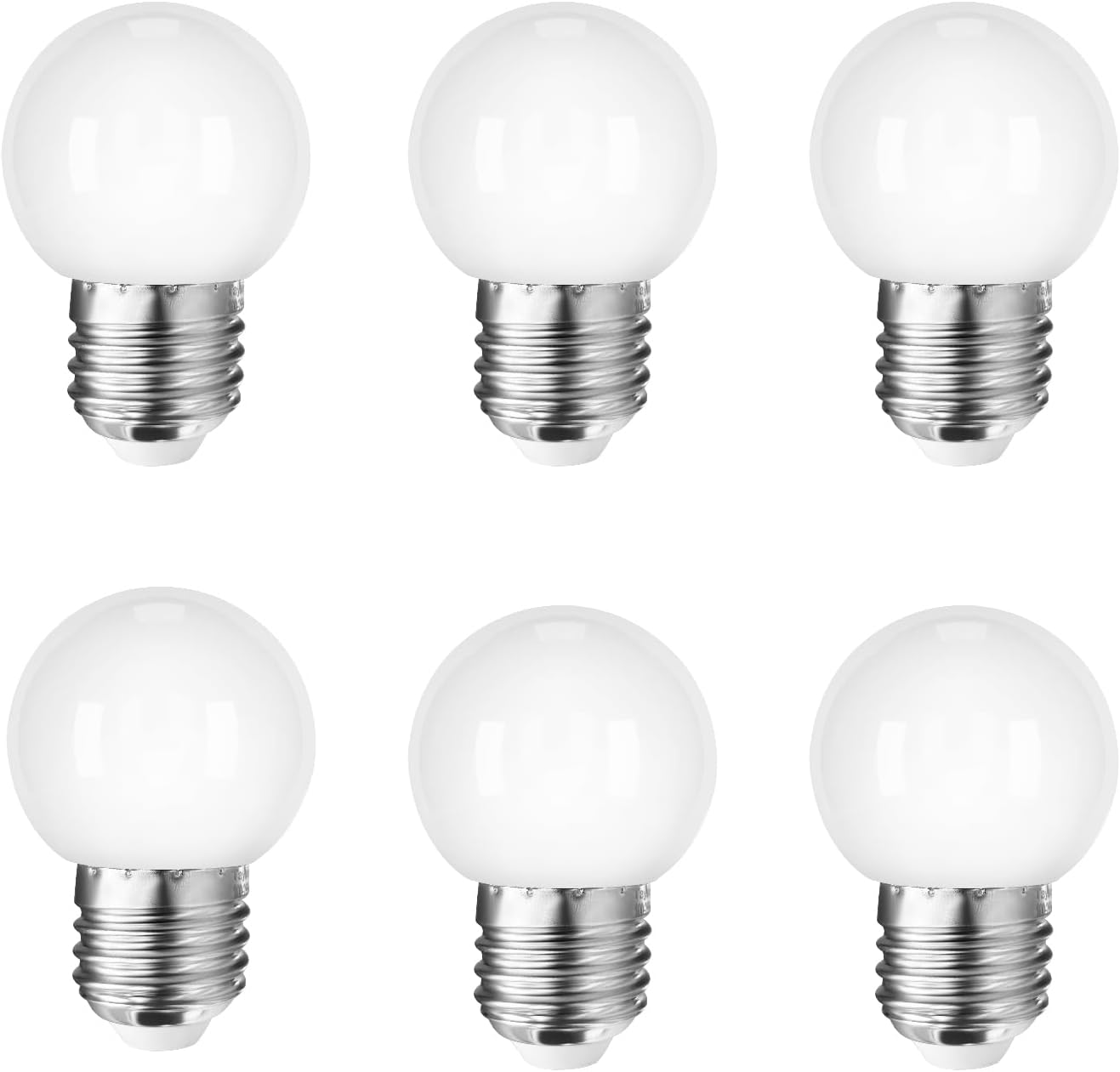 Taysing LED Night Light Bulb G14 1 Watt Low Wattage Globe Small 10W Equivalent E26 Medium Screw Base Bathroom Vanity Porch Outdoor String Light Bulbs 6 Pack 3000K