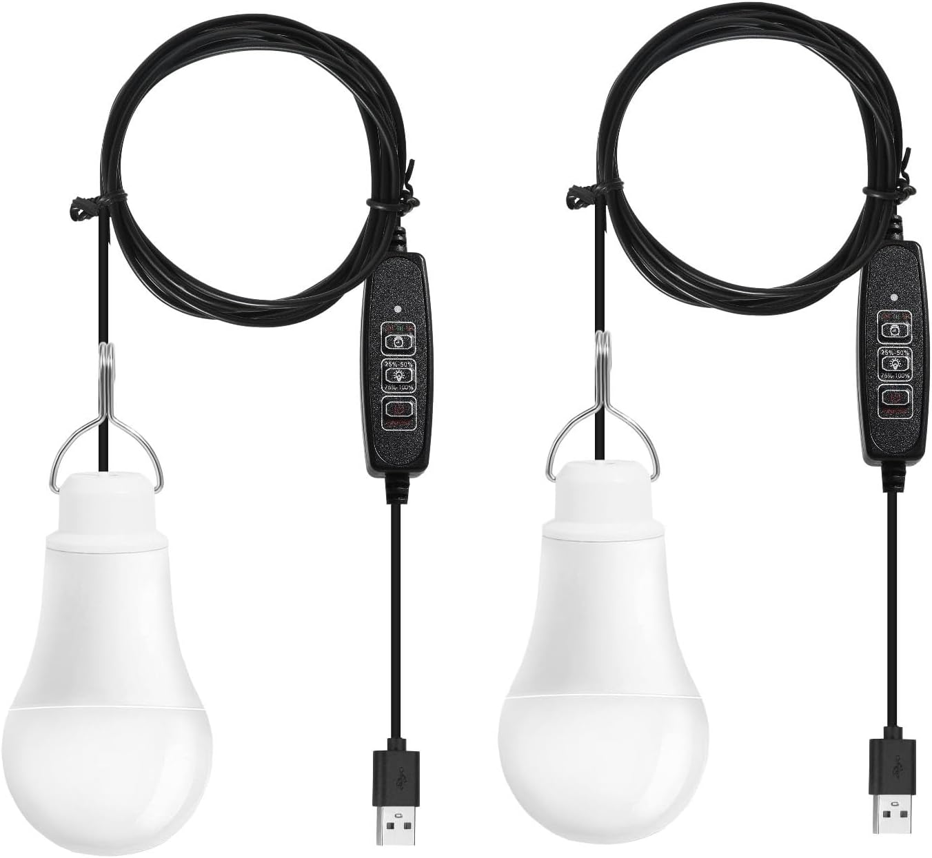 Taysing USB Light,USB Lamp,Camping Lights,7W Dimmable Hanging Portable Emergency Light Tent Lights for Power Station Solar Panel Charger Power Bank Power Outage Camping Outdoor Hurricane,2 Pack 3000K