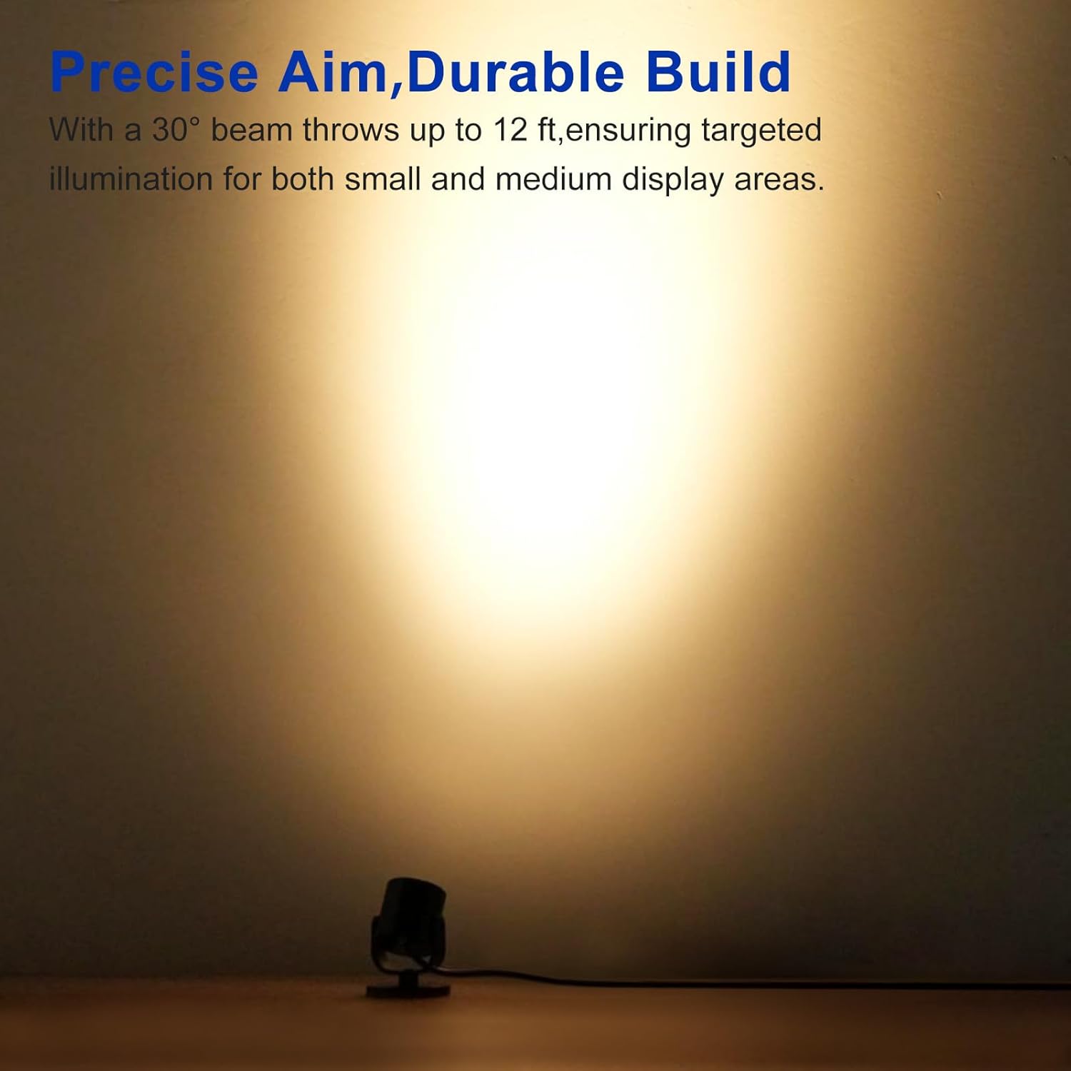 LED Spotlight Indoor 2W USB Powered 360 Degree Rotating Mini Display Accent Light for Pictures Paintings Plants Shelves Cabinet Showcase, 3 Pack Warm White 3000K