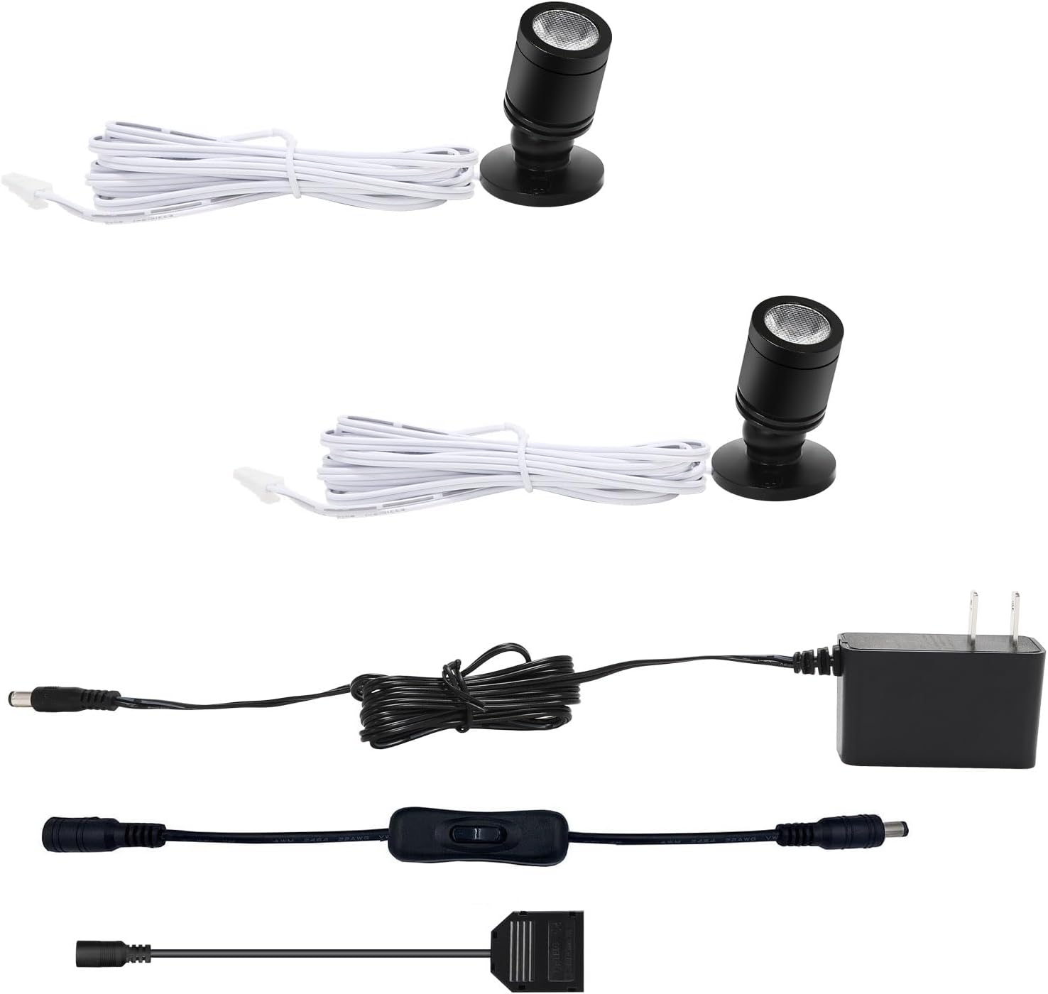 Taysing LED Spot Light Indoor Picture Lights Art Lights Accent Lights Little Spotlight Up Lights for Painting Picture Plants Jewelry Showcase Model Display Shelves(Soft White-2 Pack Push Switch)