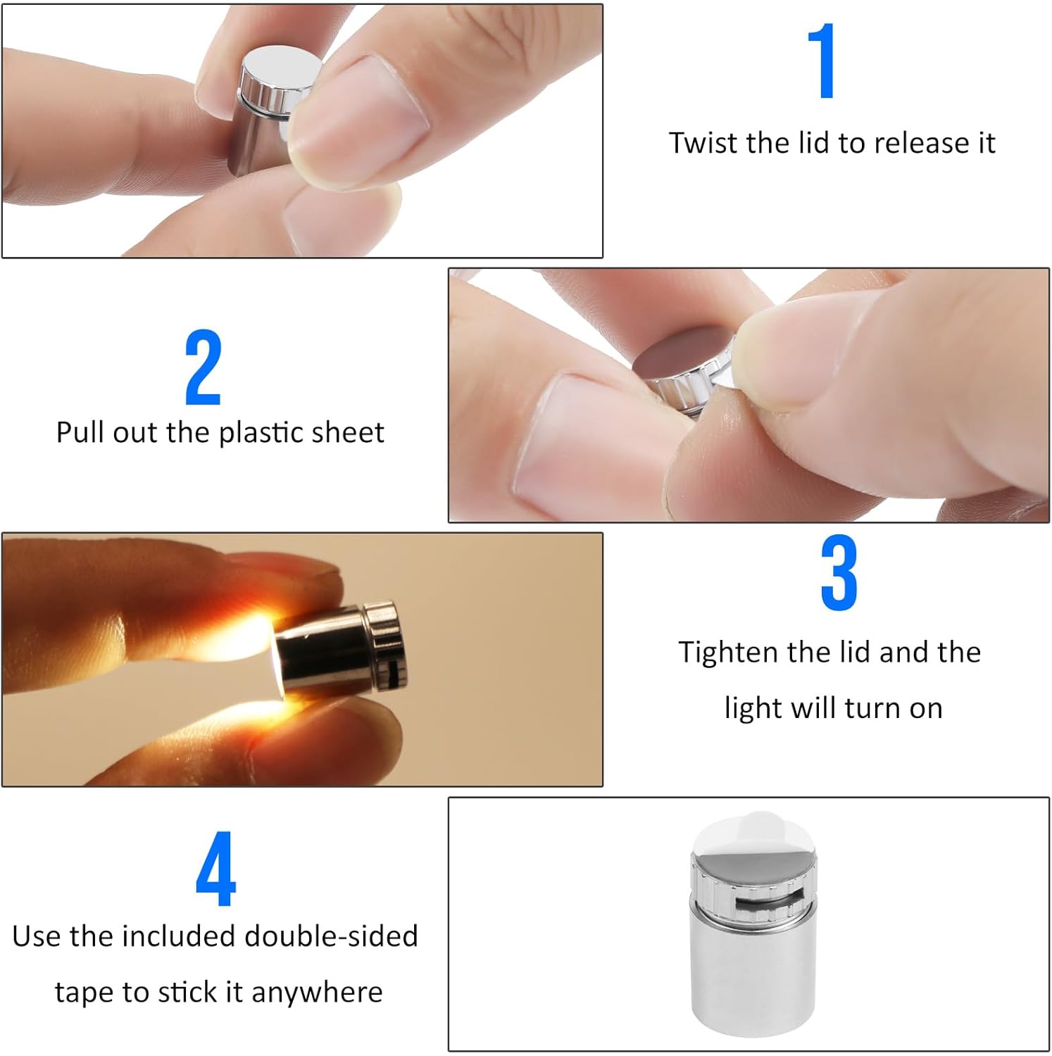 20 Pack Small Spotlight Battery Operated LED Lights Cordless Miniature Spot Light for Artwork, Paintings, Jewelry, Display Cases, handicrafts, Models, Toys, Puzzles(Warm White)