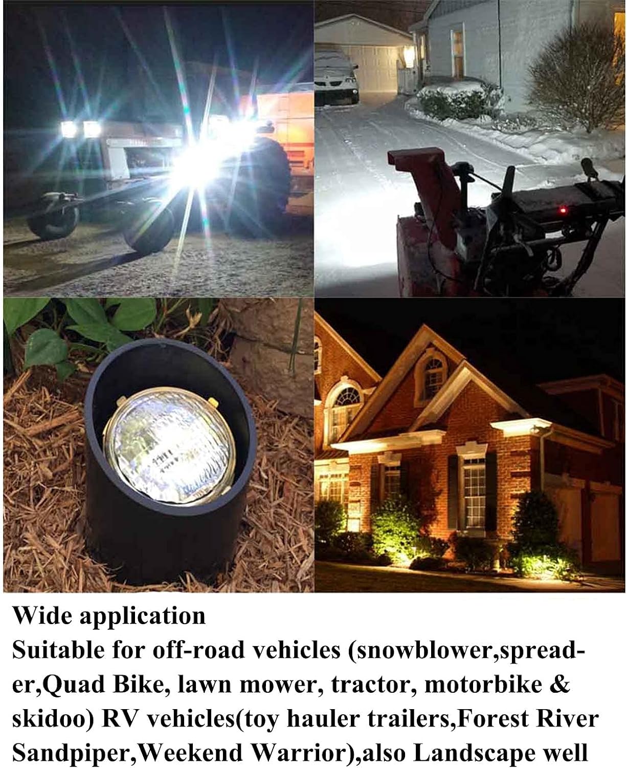LED PAR36 Bulb 9W 5000K Eq to 60W Halogen 10-30V Waterproof IP68 Flood Landscape Light Bulbs Led Tractor Lights for Landscape Well Light Off-Road Vehicles Tractor RV Vehicles(Daylight White 1 Pack)